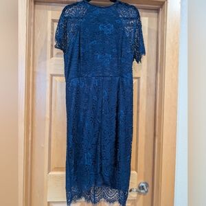 YOINS Navy Lace Midi Dress